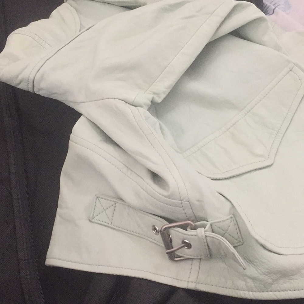 Mint Green Diesel jacket 100% Sheep Leather - Picture 4 of 5